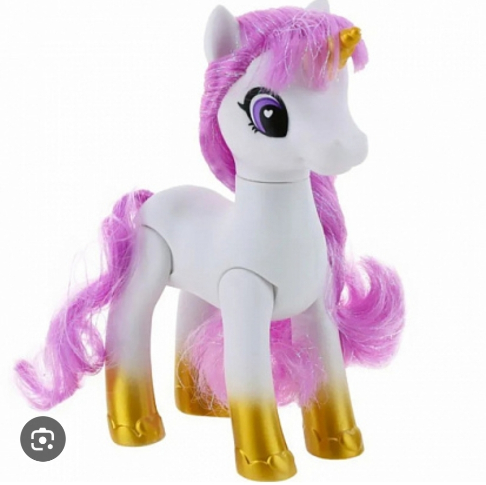 Magical Unicorn Toy with Pink Mane and Gold Accents